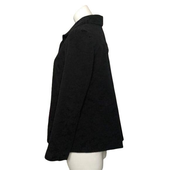 J. Jill Jacquard Black Jacquard Velour Blazer, Floral Pattern Women's Size 8 - Picture 6 of 10